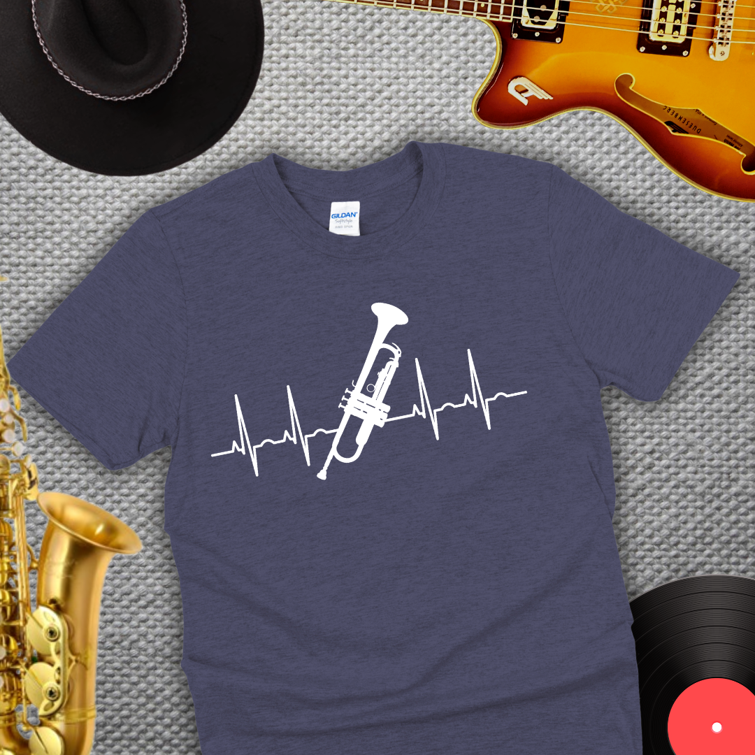 Trumpet Player Heartbeat T-Shirt