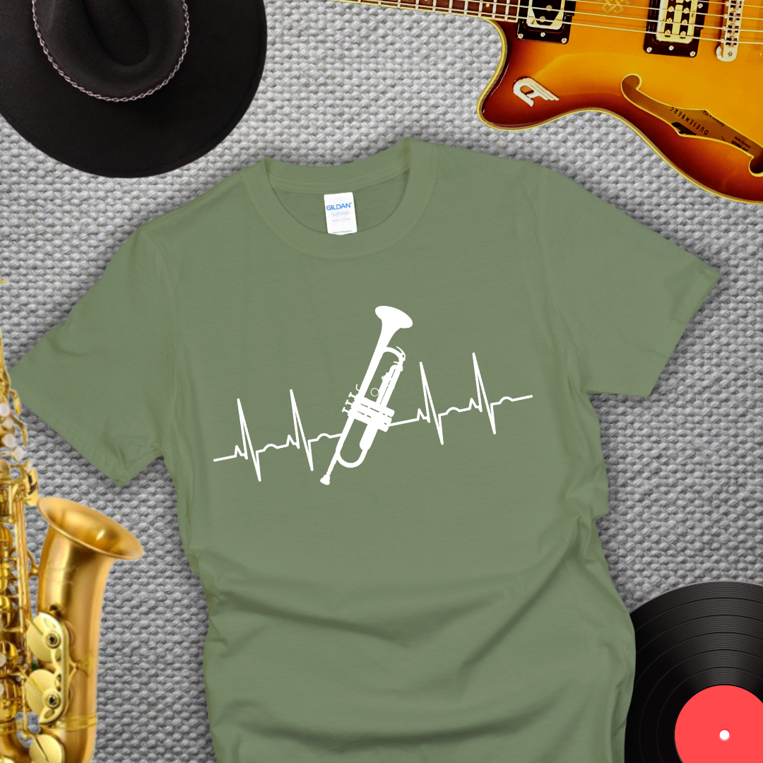 Trumpet Player Heartbeat T-Shirt
